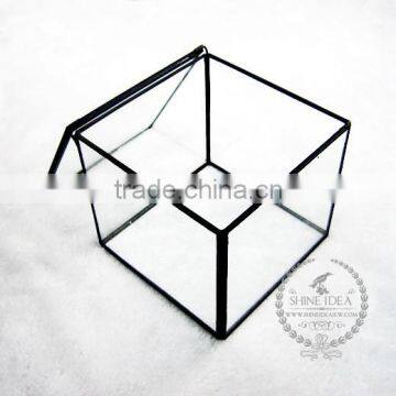 11.5*11.3*10cm Geometric Cube Glass Terrarium Flower Arrangement Air Plant Planter Greenhouse Home Decoration 0100010