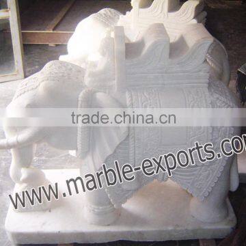 Pure White Marble Inlay elephant