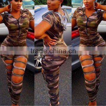 Bonvatt Sexy Camouflage Totem Bandage Pants Jumpsuit for women