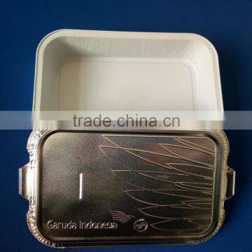 Disposable airline auminium foil dish and lid for garuda indonesia