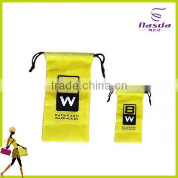 yellow non woven drawstring bag