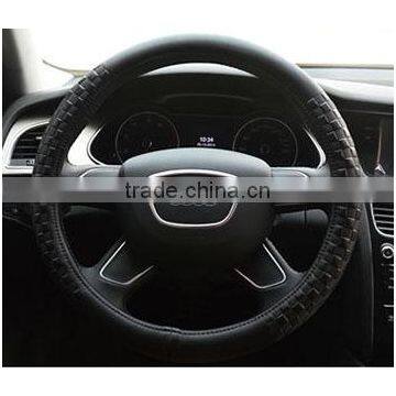 Check Anti-skidding True Leather STEERING WHEEL COVER