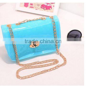 Cheapest Lady Summer Clear PVC Beach Bag W/Twist Lock Chain (XJHB819)