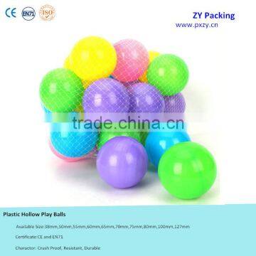 6cm Economic Safety Mixture color Crush Proof CE and EN71 Plastic Hollow Play Ball Ball Pit balls