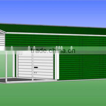 steel frame steel carport with storage room building