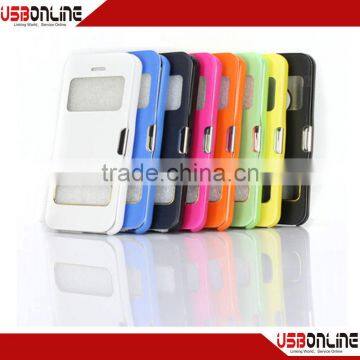 2014 hot selling colorful ultrathin magnetic snap leather sheath holster case for iphone iphone 5C iphone 5s white