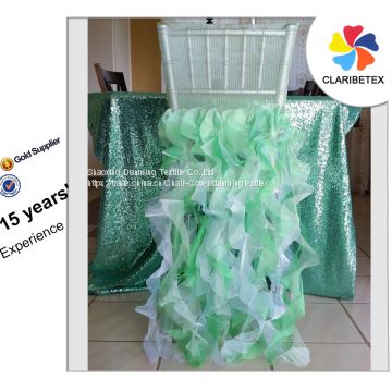 Ruffle Organza/ Chiffon Chair Sash, Chair Back Cover