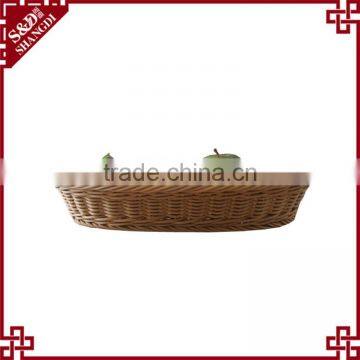 PE Rattan Handmade Weaving Customized Oval Shape for Supermarket Storage Plastic Fruit Basket photo-3