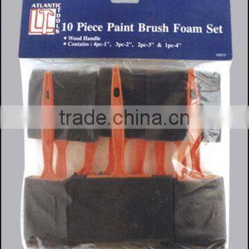 10pc foam painting brush set