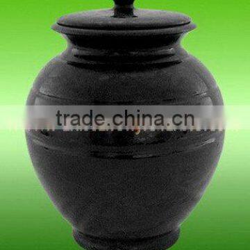 DECORATIVE JET BLACK MARBLE URNS photo-5