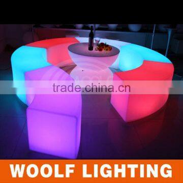 Three Seat Connection Curve Chair LED Lighting Long Bench photo-5