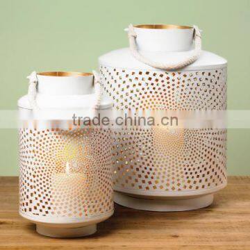 Decorative metal Interior lantern white