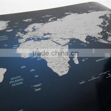 Personalized Scratch-off World Map Poster Travel Indigo Blue Travel Fashion Map photo-5