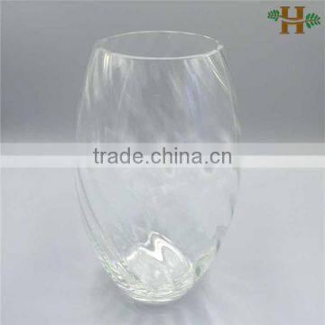 Hand blown clear wavy glass vases for decoration