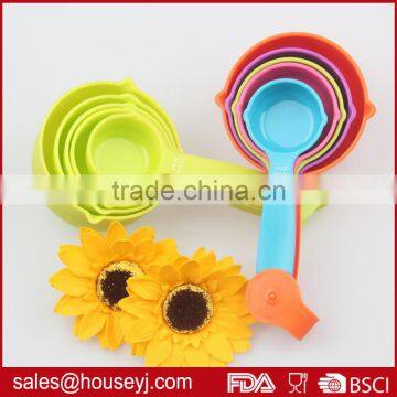 Set of 5pcs food grade plastic colorful measuring cup 30ml 60ml 80ml 125ml 250ml