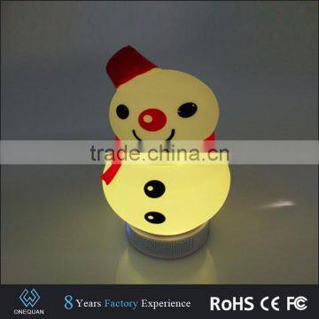 2017 New wireless snowman shape bluetooth speaker with color changing mood light