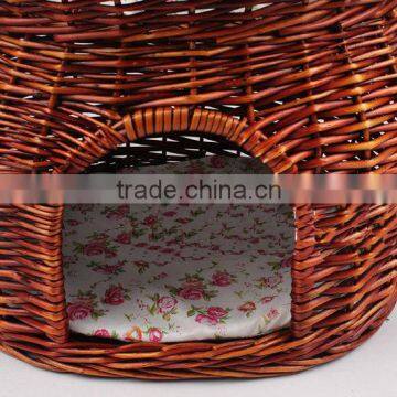 Cheap Luxury Round House Rattan Cat House With Cotton Mat photo-5
