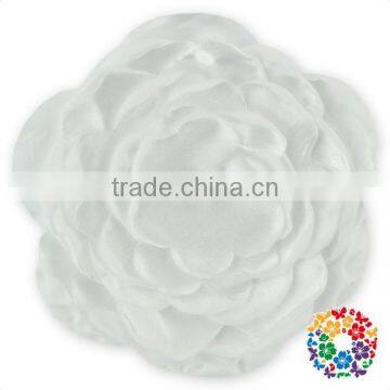 In Stock 9 Colors Wholesale Fashion Cute Decoration Handmade Hair Wedding Flowers 4" Burned Satin Layered Flowers photo-6