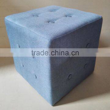 Living Room Furniture Ottoman Fabric Square Footstool photo-4