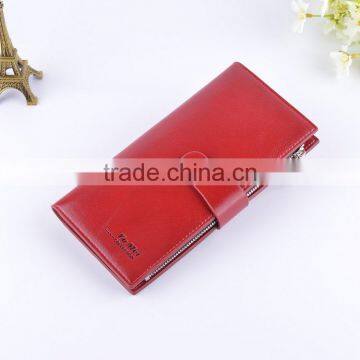 Customized Branded RFID Blocking Wax Oil Leather Women's Wallet photo-2