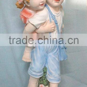 Garden Decor Reading Boy and Girl Fiberglass Statue photo-2