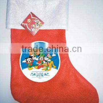 New Premium Type of Polyester Sock Felt Christmas Stocking Hanger With Machine Printed Cartoon Character Made in China photo-4