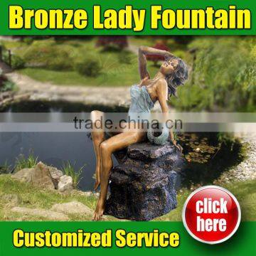 high quality lady pouring water bronze fountain