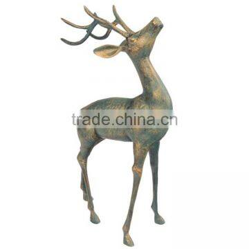 Hot Sale Christmas Home Decor Metal Crafts Bronze Life Size Deer Statues photo-6