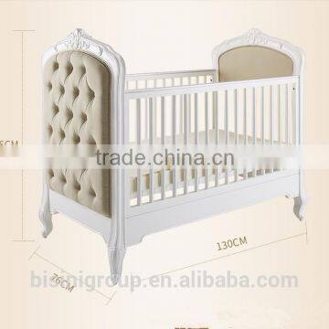 French Style Elegant Portable Baby Bed, Environmental Wooden Baby Crib photo-3