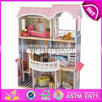 New arrival luxurious and colorful wooden large dollhouse for kids W06A221