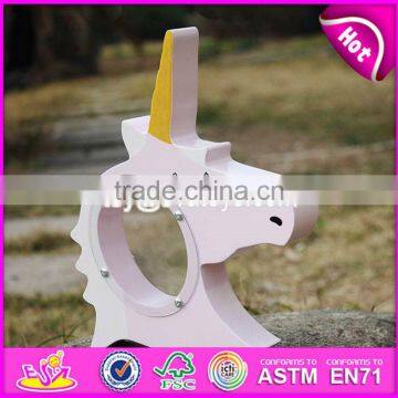 New Design Lovely Wooden Unicorn Piggy Bank for Kids W02A257