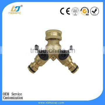 Brass 2 Way Splitter Garden Hose Connector photo-2