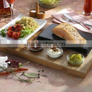 2016 Hotest Bamboo rectangular barbecue mat with groove