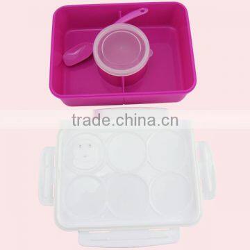 3 Compartment Plastic Food Container Tiffin Lunch Box With Soup Bowl photo-2