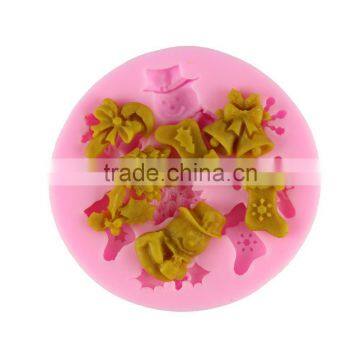 Snowman Snow Christmas Series Silicone Mould Handmade Soap Cake Decorating Die DIY Baking Tool photo-2