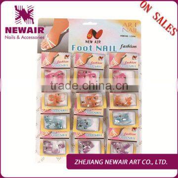 Jeweled fashion print toe False Art Nails Tips on sale