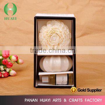 Reed Diffuser Handmade White Sola Wood Perfume Flowers 8CM photo-4