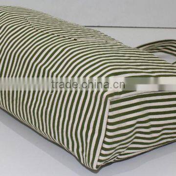 Canvas Tote Bag With One Color Stripe Print All Over With Canvas Self Handle photo-4