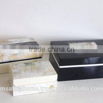 Rectangle horn lacquer box
