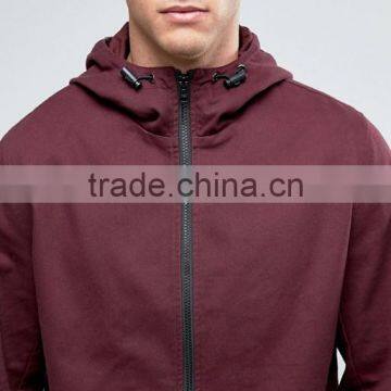 2017 Xinlan Manufacturer High Quality New Design Autumn Durable 100% Cotton Burgundy Running Casual Men Jacket photo-3