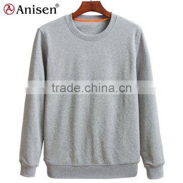 apparel manufacturer long sleeves crew neck pullovers cvc fleece men's sweatshirts