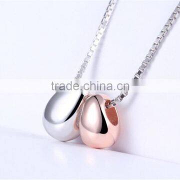 925 Sterling Silver Fashion Waterdrop Shape Pendant Necklace photo-3