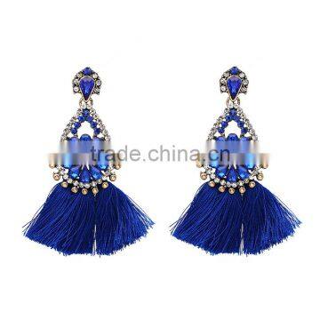 Bohemian Long Tassel With Rhinestone Dangle Earrings for Women Jewelry photo-6