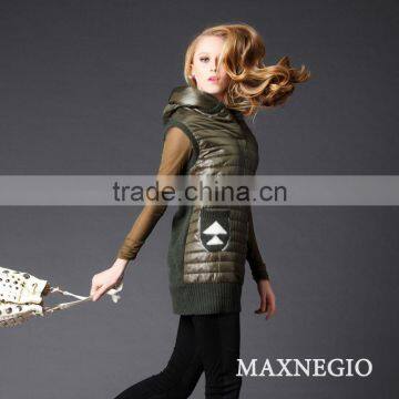 Top quality women sleeveless knitting fashion sweater coat