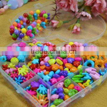 DIY cartoon jewelry beads in transparent box children DIY jewelry accessories little girl toys gift