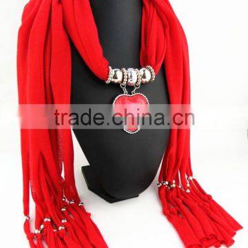 Big Dyeing Heart Turquoise Pendant Jewelry Scarves Hot Sales Handmade Women Scarves 2016 Long Wrap Scarves photo-3