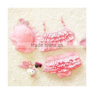 Romantic Purple Swimsuit Two Piece Set Ruffled Bikini Summer Beach Wear photo-3