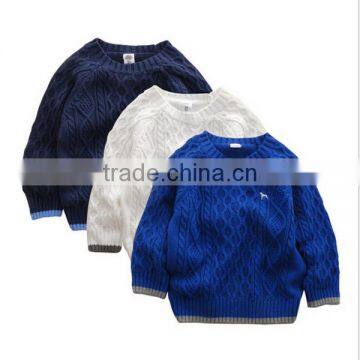 Children Sweaters Solid Boys Pullovers Casual Embroidery Kids Sweatercoats