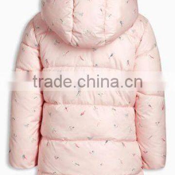 2017New Design Winter Kid Fashion Print Padded Jacket Coat Girls Outwear Pinky photo-4