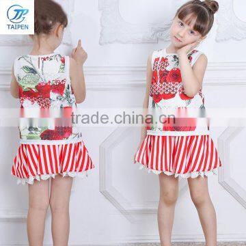 Wholesale Kids Cotton Tank Tops Boutique Baby Girls White Sleeveless T Shirt Summer T-shirt for Flower Print T16356 photo-3